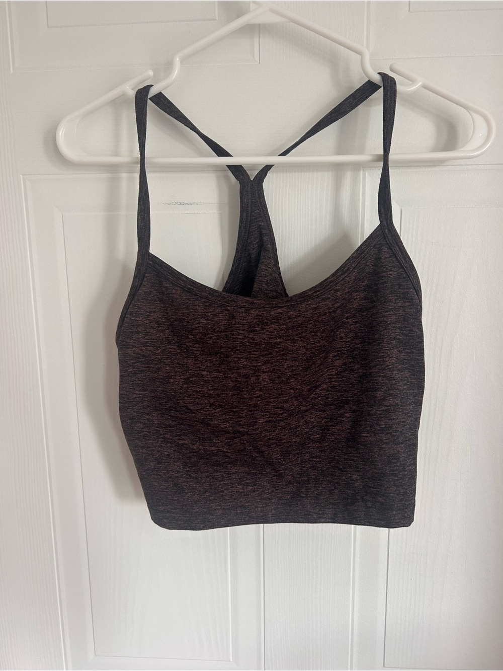aerie Dark Heather Gray Strappy Crop Bralette